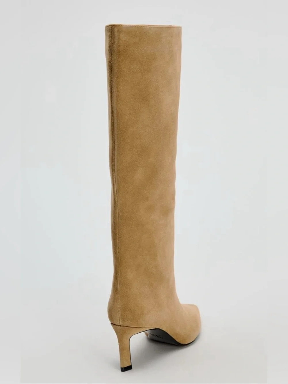 ZARA Leather Knee High Pointed Toe Boots Camel Size 38 / US 7.5 NWT